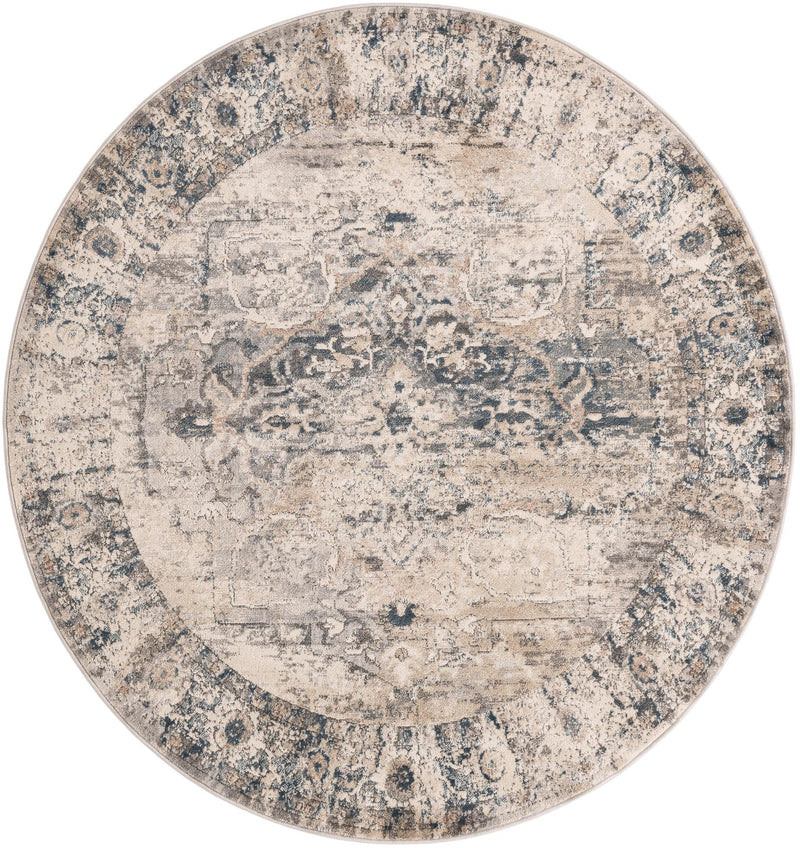 Cascade Range Collection Area Rug -  Baker Round Gray Main