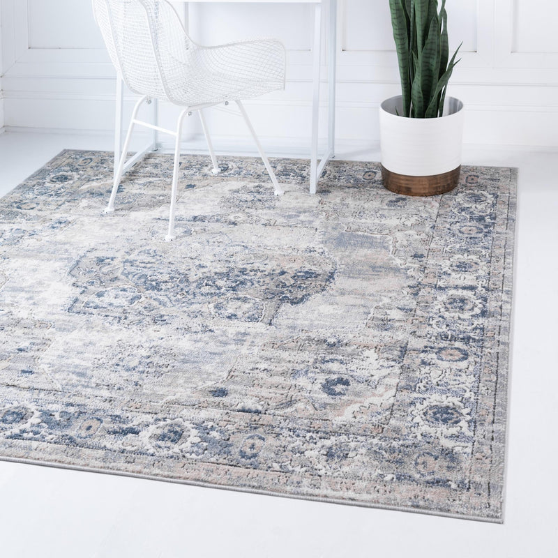 Cascade Range Collection Area Rug -  Baker Square Gray  lifestyle 1