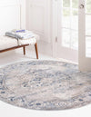 Cascade Range Collection Area Rug -  Baker Round Gray  lifestyle 3