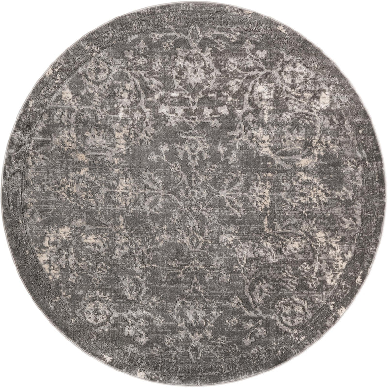 Cascade Range Collection Area Rug -  Helena Round Gray Main