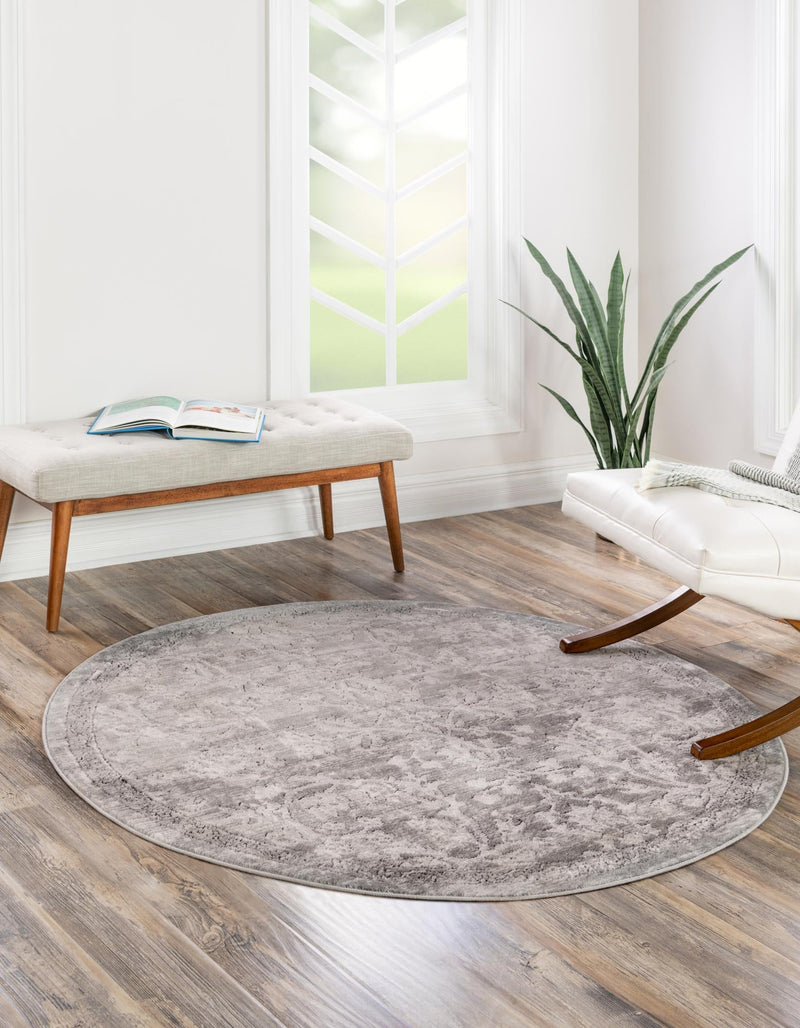 Cascade Range Collection Area Rug -  Helena Round Gray  lifestyle 3