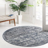 Cascade Range Collection Area Rug -  Helena Round Blue  lifestyle 42