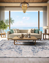 Cascade Range Collection Area Rug -  Helena Square Navy Blue  lifestyle 104