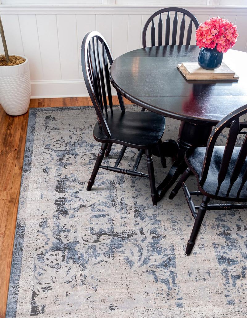 Cascade Range Collection Area Rug -  Helena Square Navy Blue  lifestyle 135