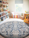 Cascade Range Collection Area Rug -  Helena Round Navy Blue  lifestyle 149