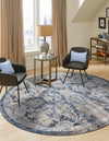 Cascade Range Collection Area Rug -  Helena Round Navy Blue  lifestyle 175