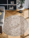 Cascade Range Collection Area Rug -  Jefferson Round Beige  lifestyle 88