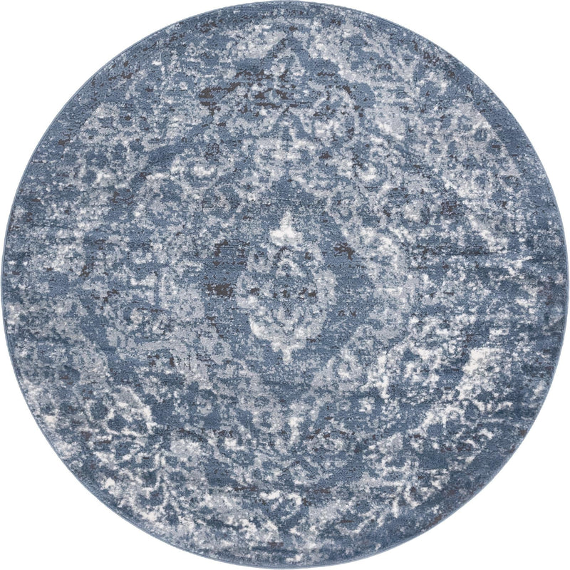 Cascade Range Collection Area Rug -  Jefferson Round Blue Main