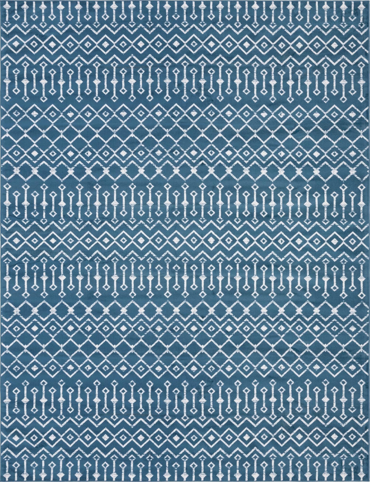 Marrakech Lattice Collection Area Rug - Medina (Blue)