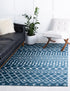 Marrakech Lattice Collection Area Rug - Medina (Blue)