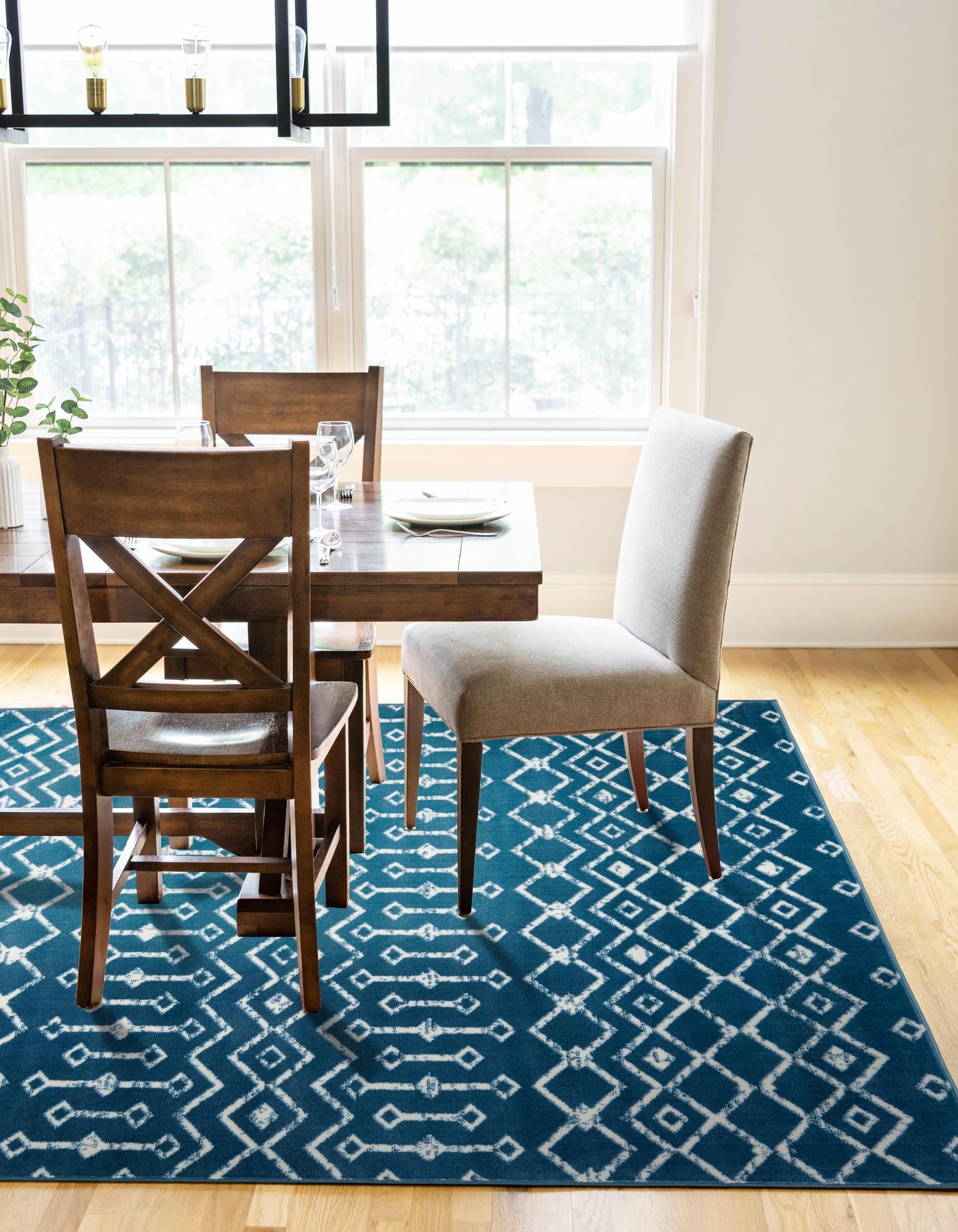 Marrakech Lattice Collection Area Rug - Medina (Blue)