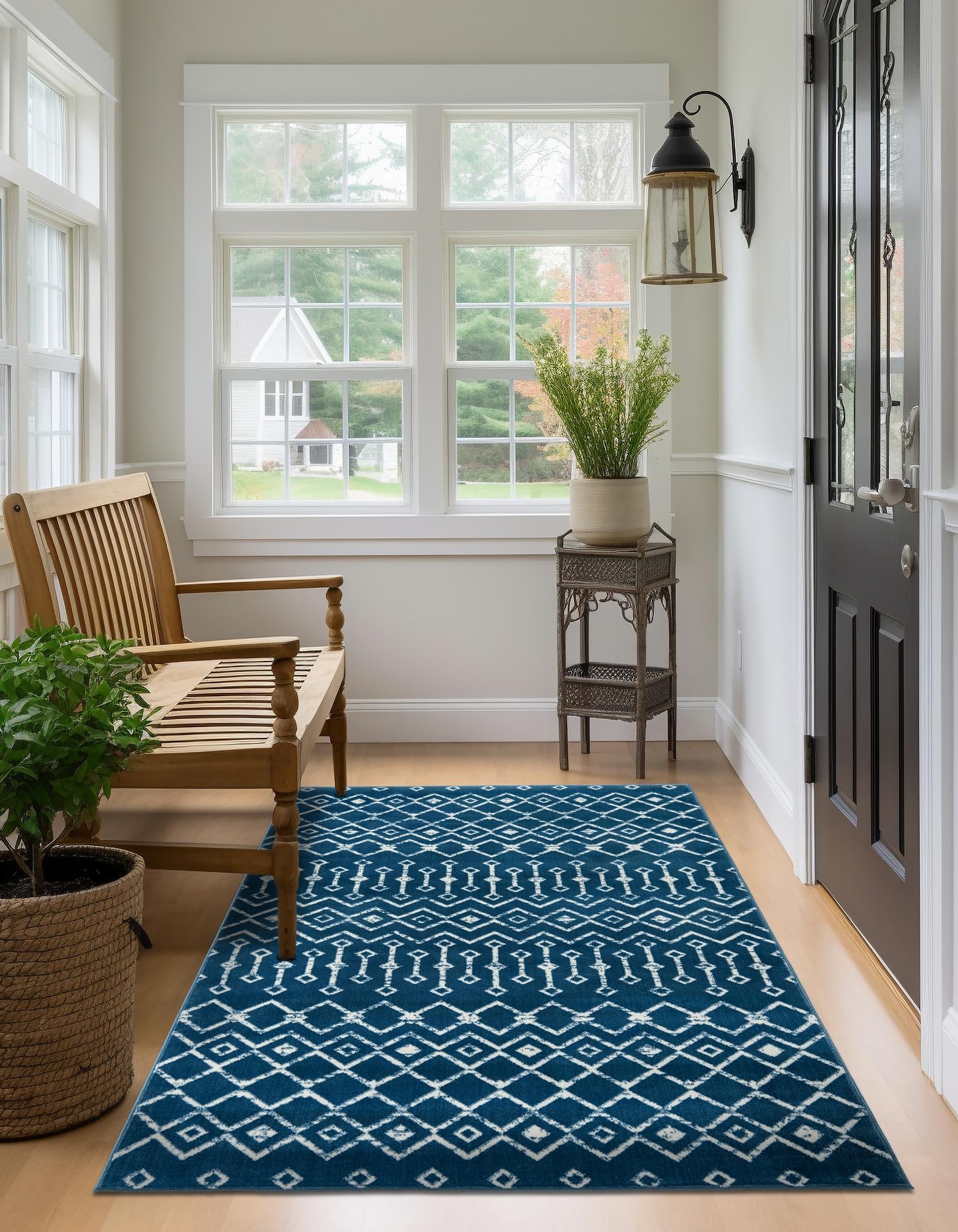 Marrakech Lattice Collection Area Rug - Medina (Blue)