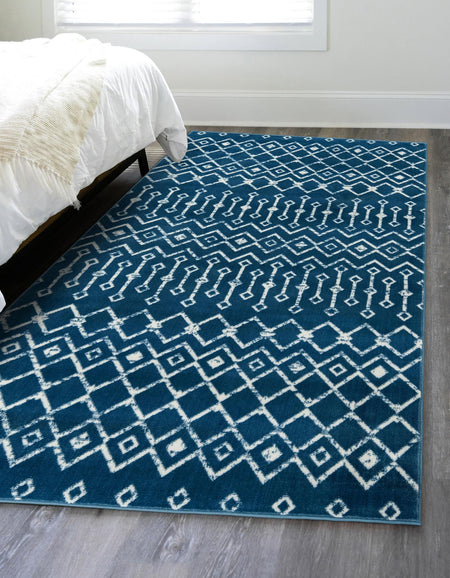 Marrakech Lattice Collection Area Rug - Medina (Blue)