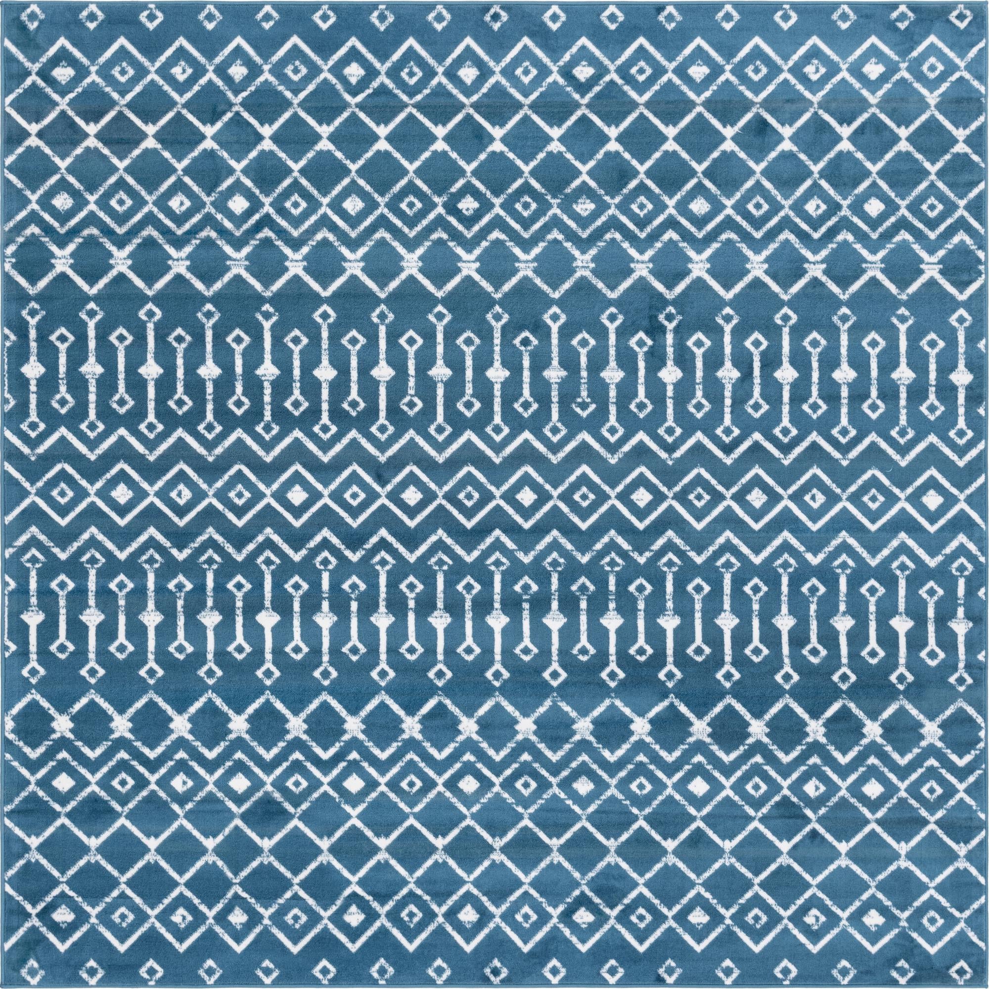 Marrakech Lattice Collection Area Rug - Medina (Blue)