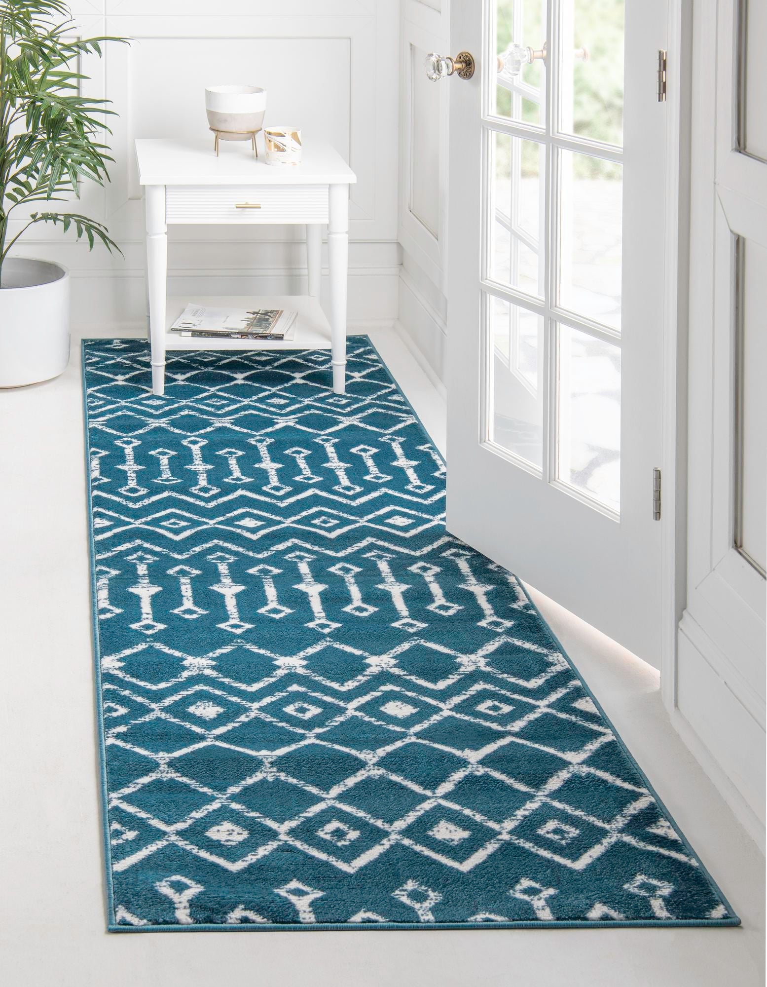 Marrakech Lattice Collection Area Rug - Medina (Blue)