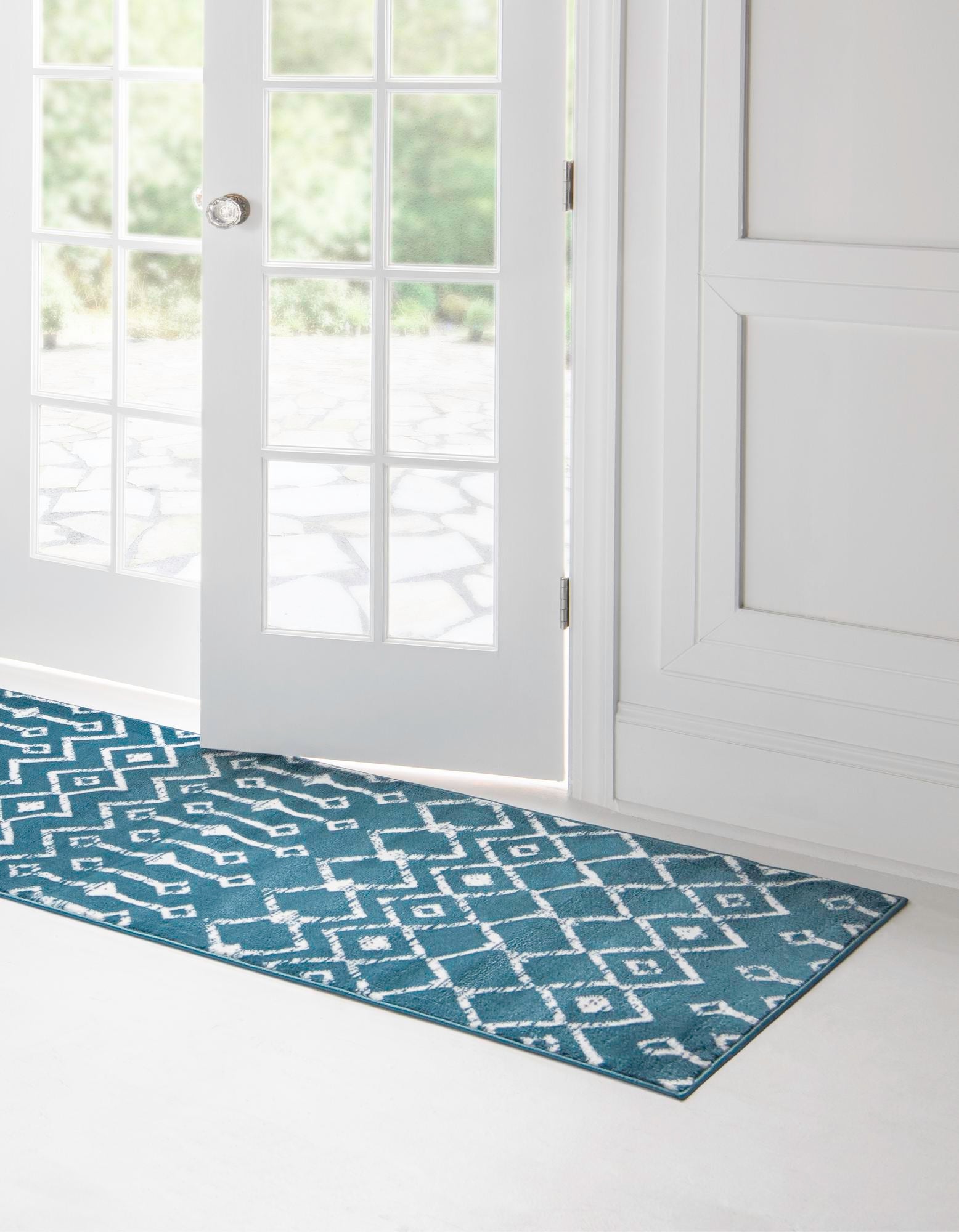 Marrakech Lattice Collection Area Rug - Medina (Blue)