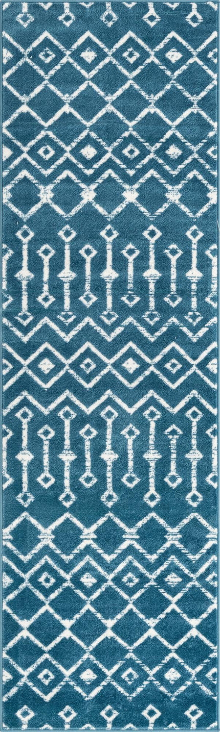 Marrakech Lattice Collection Area Rug - Medina (Blue)