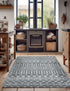 Marrakech Lattice Collection Area Rug - Medina (Gray)