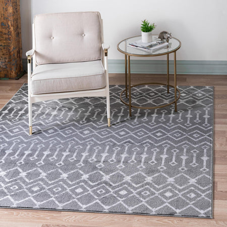 Marrakech Lattice Collection Area Rug - Medina (Gray)