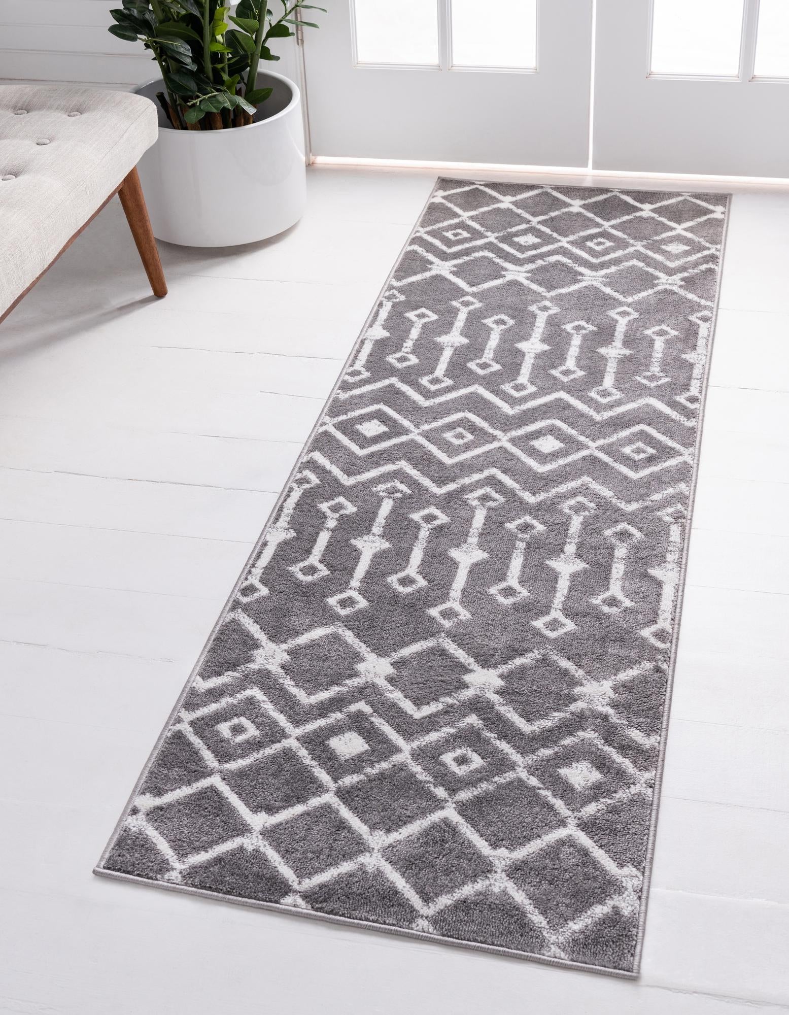 Marrakech Lattice Collection Area Rug - Medina (Gray)