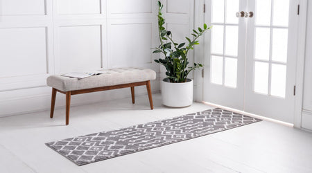 Marrakech Lattice Collection Area Rug - Medina (Gray)