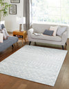 Marrakech Lattice Collection Area Rug - Medina (Light Blue) Rectangular Light Blue  lifestyle 0