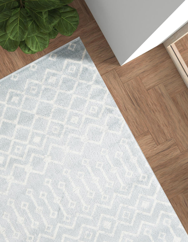 Marrakech Lattice Collection Area Rug - Medina (Light Blue) Rectangle Light Blue  lifestyle 26