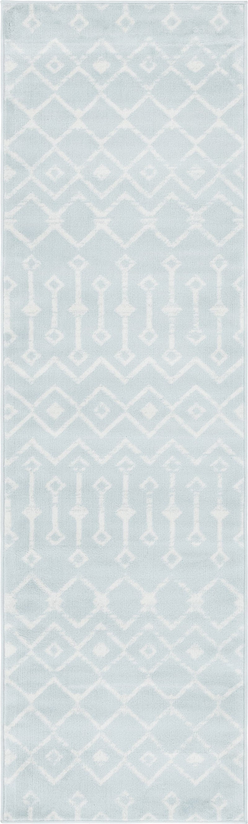 Marrakech Lattice Collection Area Rug - Medina (Light Blue) Runner Light Blue Main