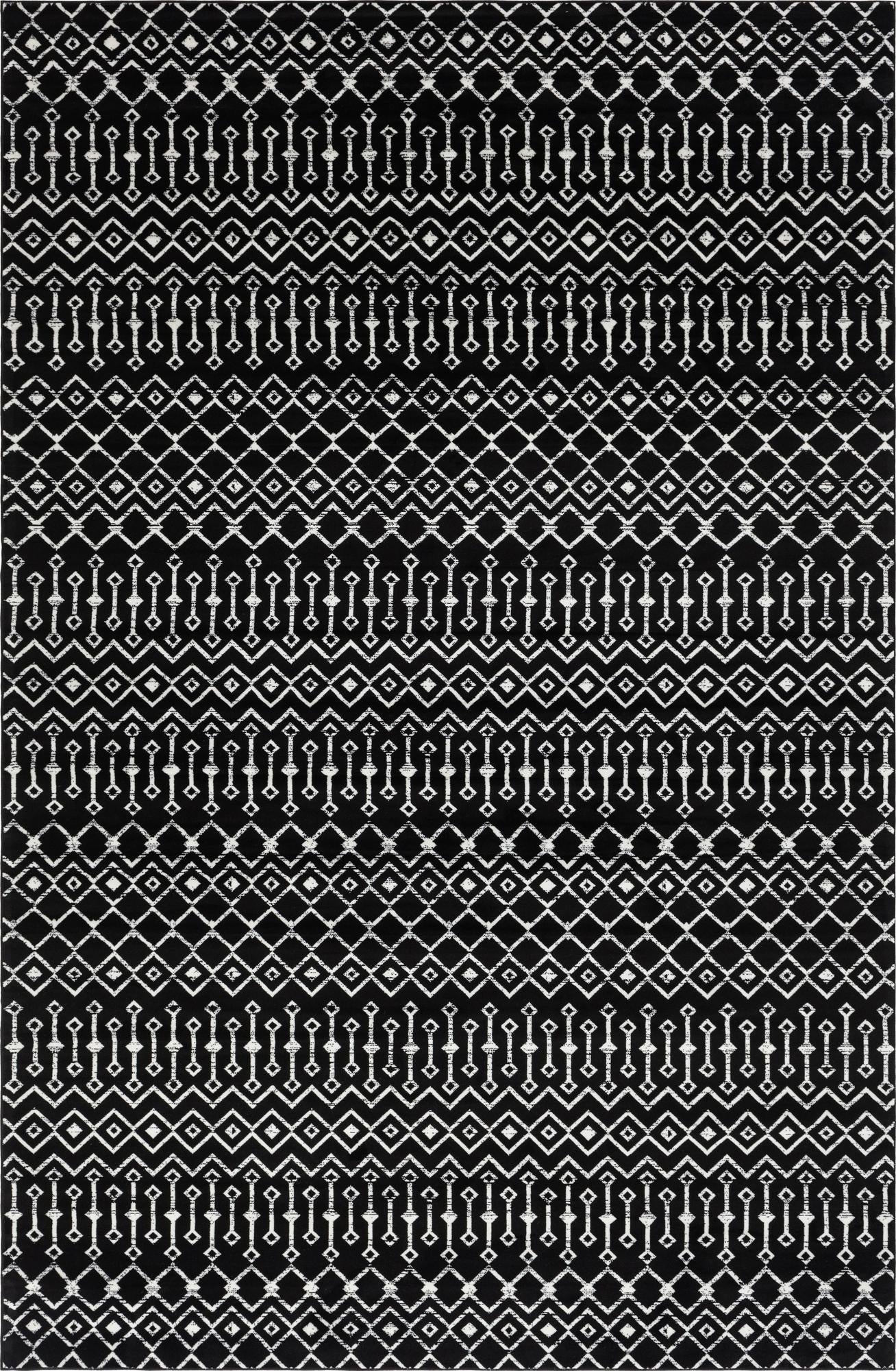 Marrakech Lattice Collection Area Rug - Medina (Black)