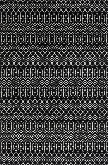 Marrakech Lattice Collection Area Rug - Medina (Black)