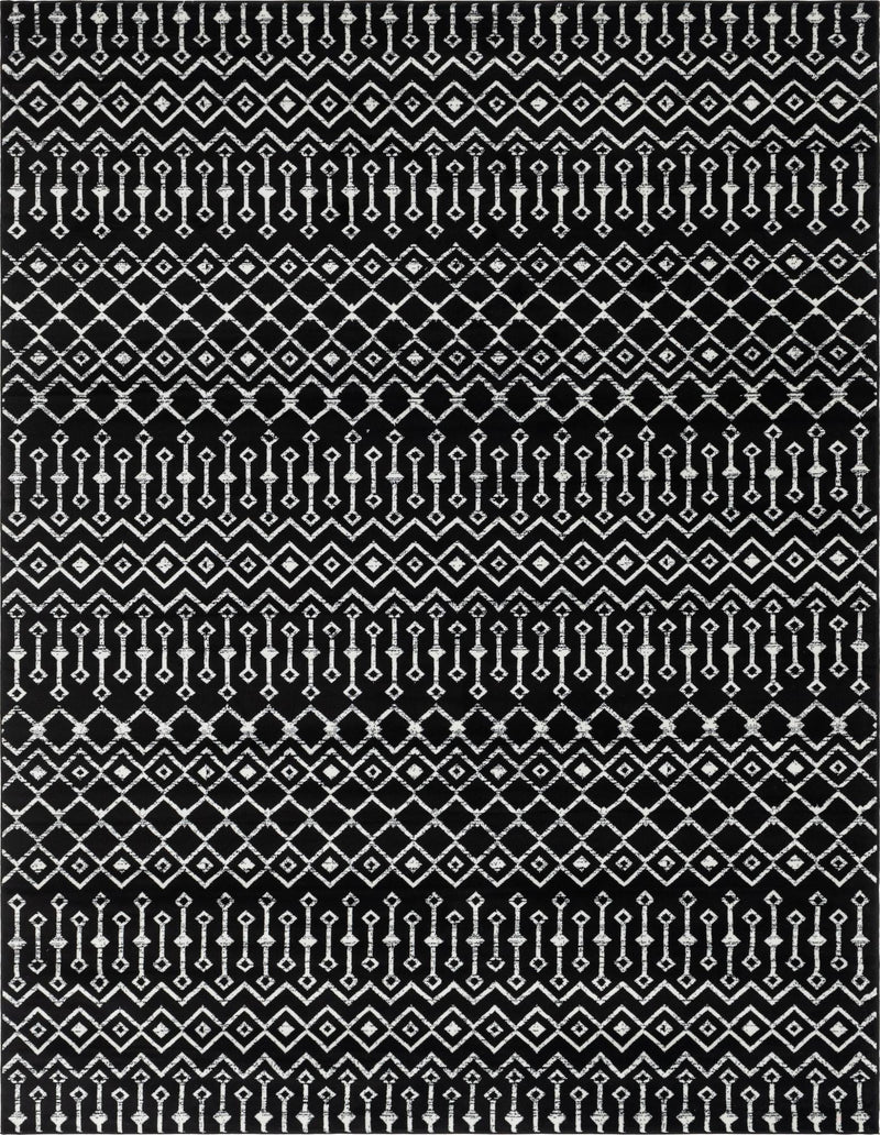 Marrakech Lattice Collection Area Rug - Medina (Black) Rectangle Black Main