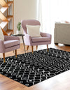 Marrakech Lattice Collection Area Rug - Medina (Black) Rectangle Black  lifestyle 7