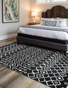 Marrakech Lattice Collection Area Rug - Medina (Black) Rectangular Black  lifestyle 10