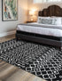 Marrakech Lattice Collection Area Rug - Medina (Black)