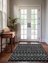 Marrakech Lattice Collection Area Rug - Medina (Black) Rectangular Black  lifestyle 16