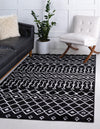 Marrakech Lattice Collection Area Rug - Medina (Black) Rectangular Black  lifestyle 22