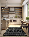 Marrakech Lattice Collection Area Rug - Medina (Black) Rectangular Black  lifestyle 25