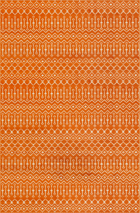 Marrakech Lattice Collection Area Rug - Medina (Orange)