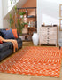 Marrakech Lattice Collection Area Rug - Medina (Orange)