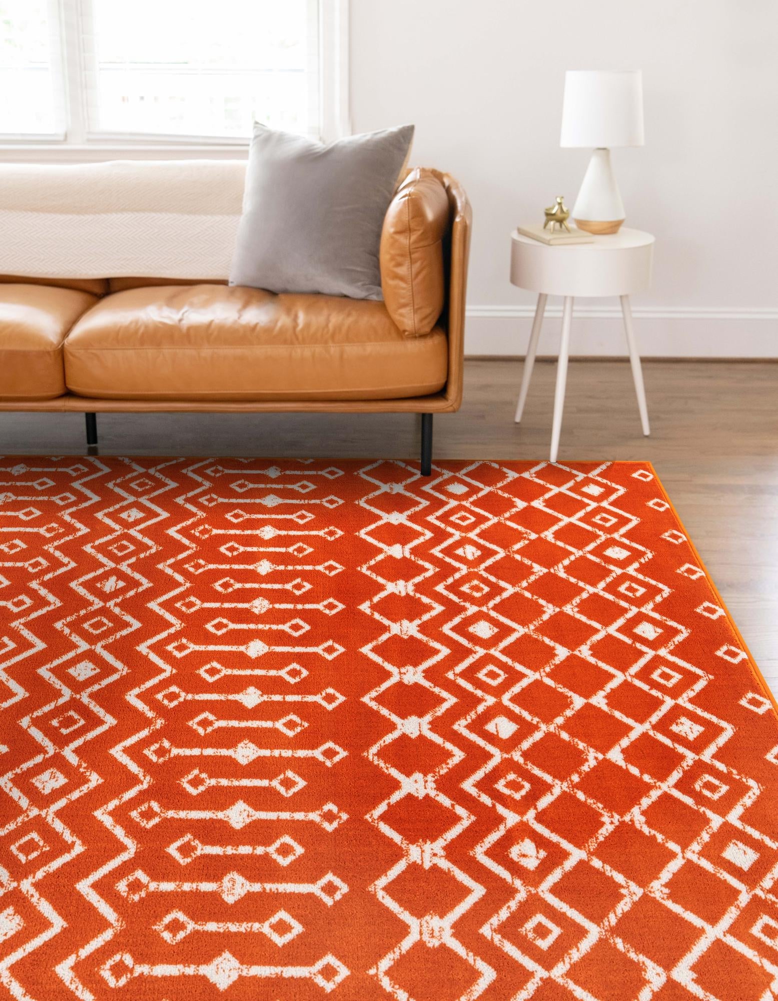 Marrakech Lattice Collection Area Rug - Medina (Orange)