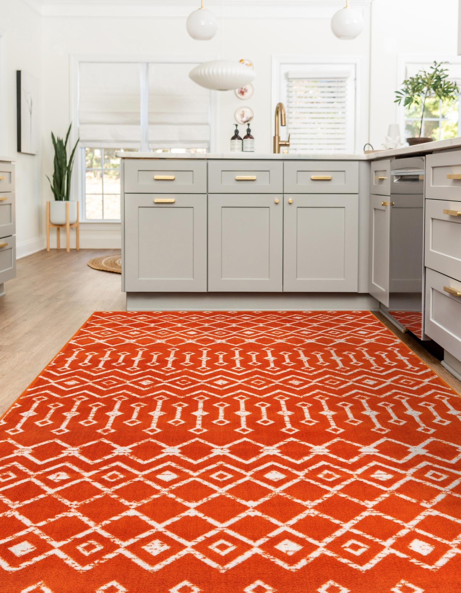 Marrakech Lattice Collection Area Rug - Medina (Orange)