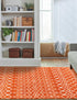 Marrakech Lattice Collection Area Rug - Medina (Orange)