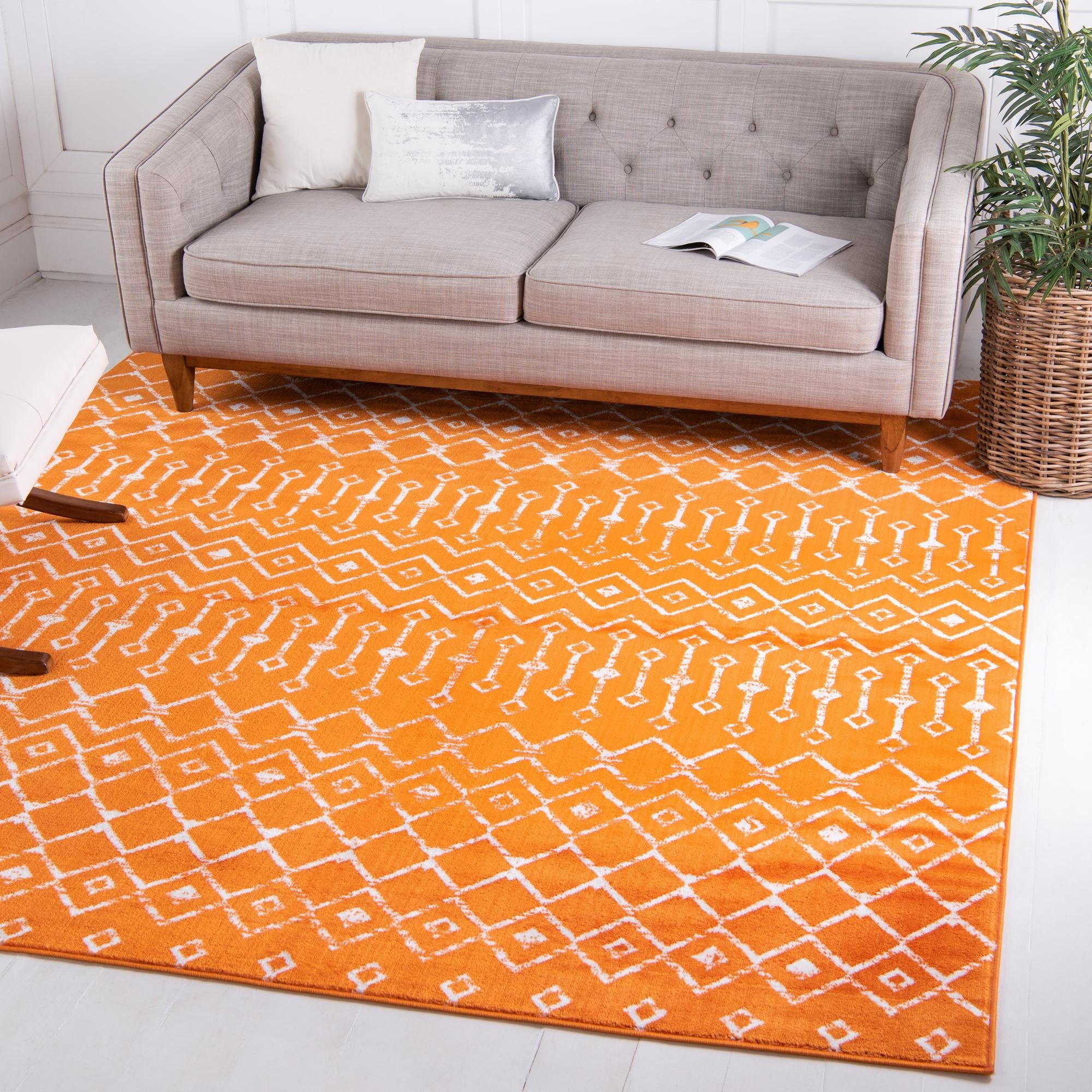 Marrakech Lattice Collection Area Rug - Medina (Orange)