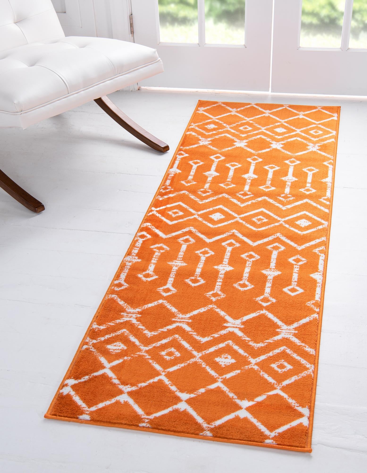 Marrakech Lattice Collection Area Rug - Medina (Orange)