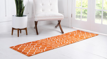 Marrakech Lattice Collection Area Rug - Medina (Orange)