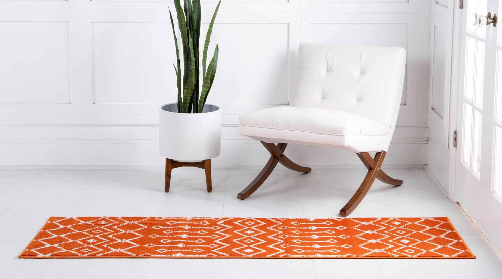 Marrakech Lattice Collection Area Rug - Medina (Orange)