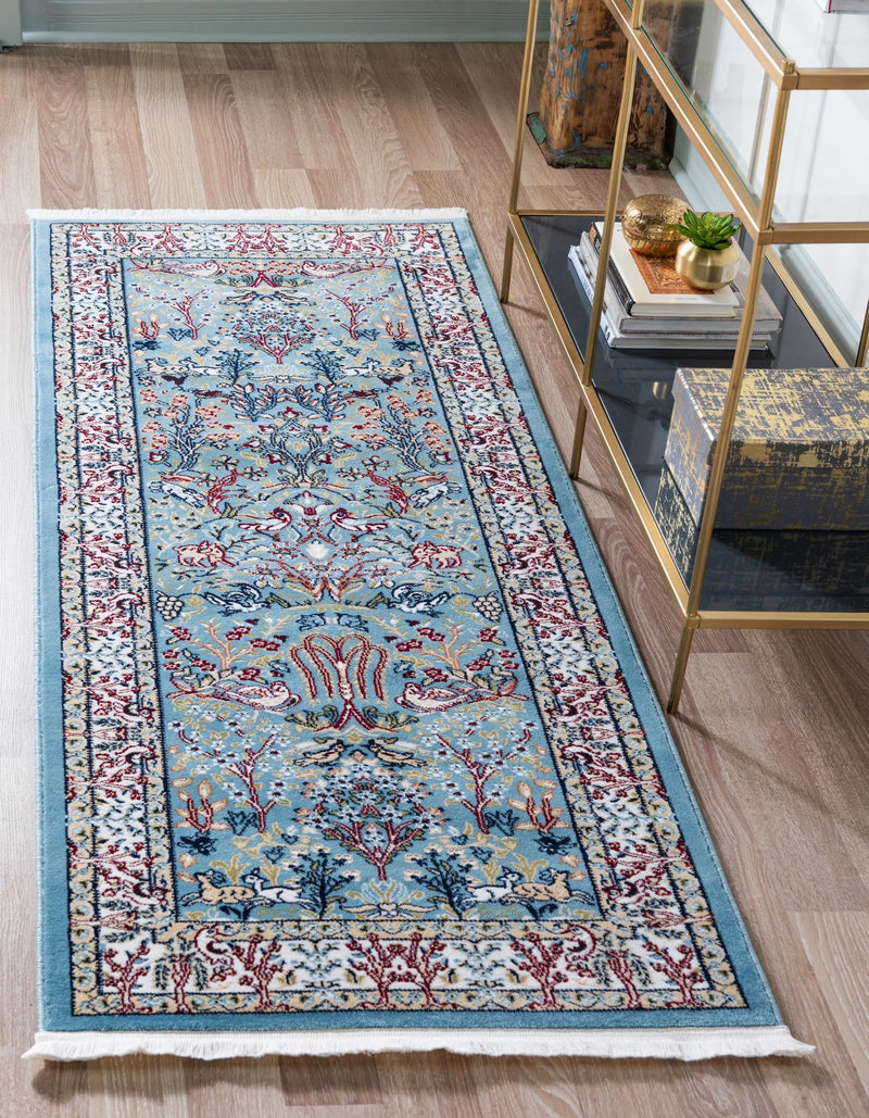 Persian Elegance Collection Area Rug -  Kerman (Blue) Runner Blue  lifestyle 12