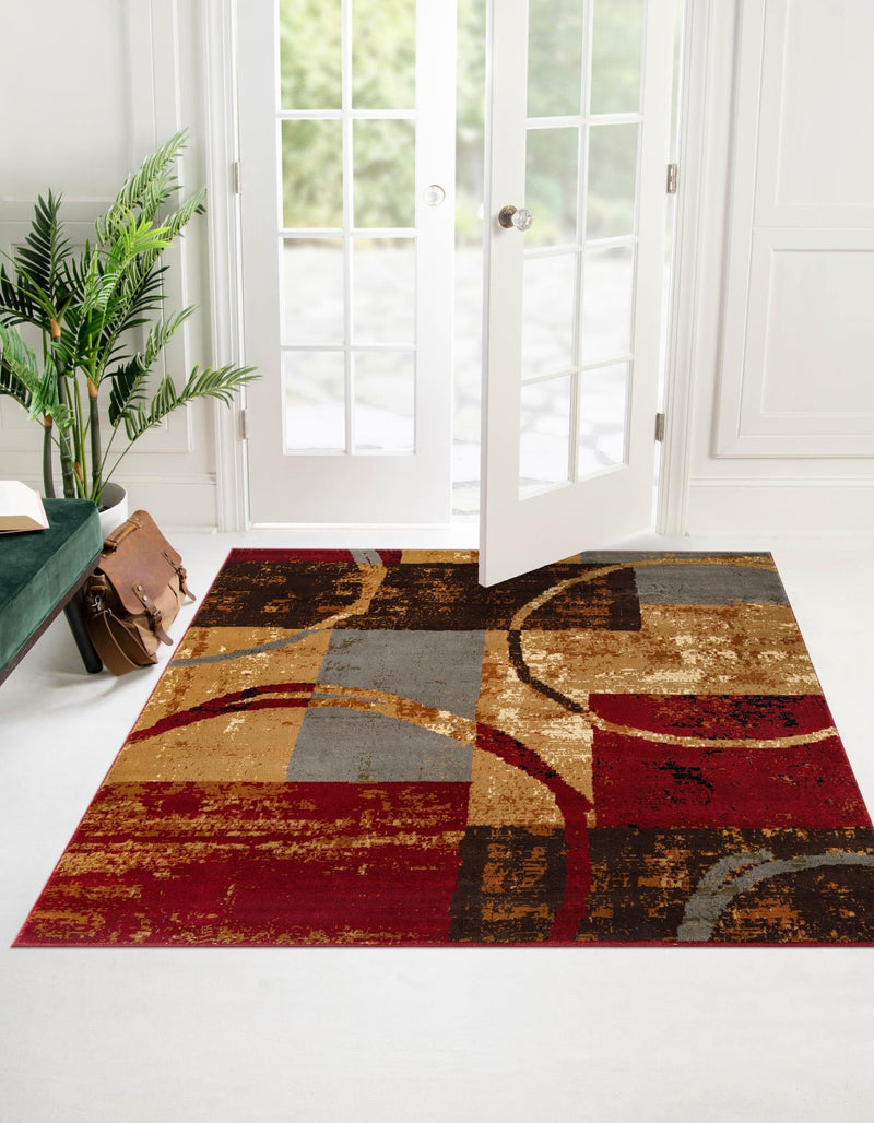 Bistro Lounge Collection Area Rug -  Ristretto Square Multi  lifestyle 27