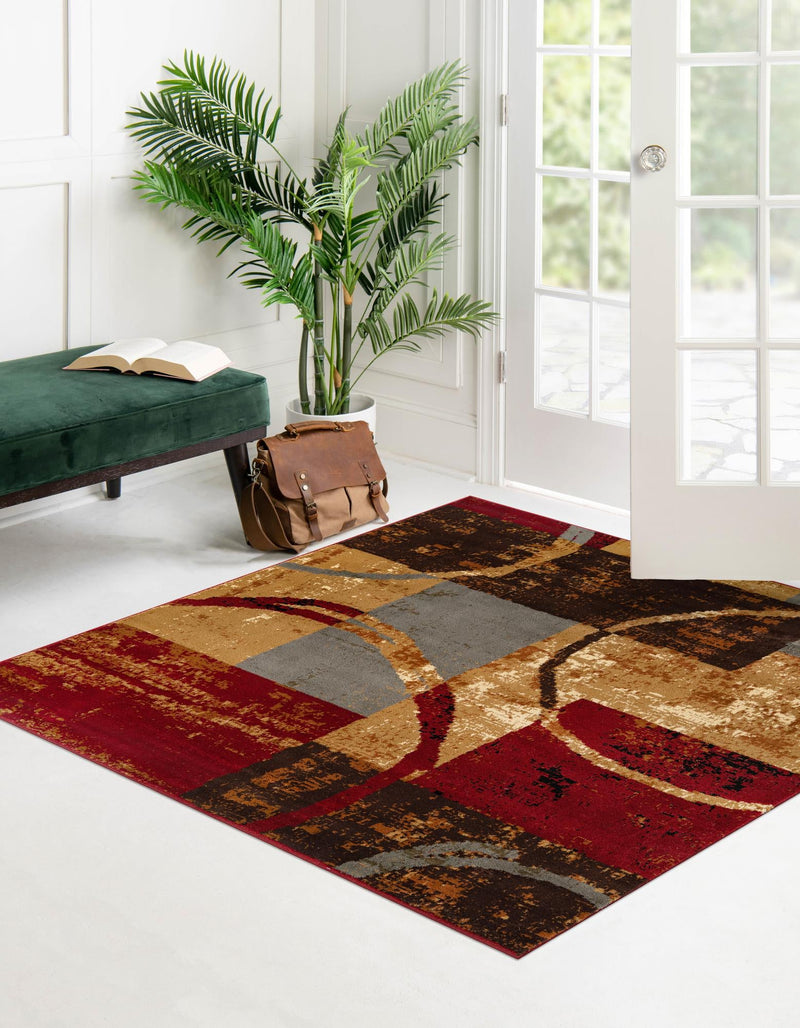 Bistro Lounge Collection Area Rug -  Ristretto Square Multi  lifestyle 34