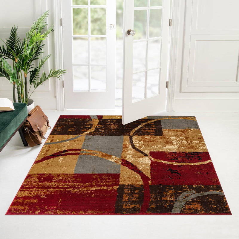 Bistro Lounge Collection Area Rug -  Ristretto Square Multi  lifestyle 112